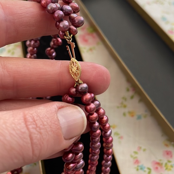 Genuine pearls! Stunning Deep pink authentic freshwater pearl necklace - Picture 4 of 4